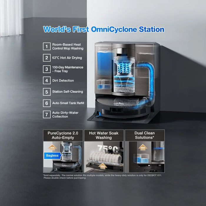 Ecovacs Deebot X11 OmniCyclone Bagless Robot Vacuum & Mop