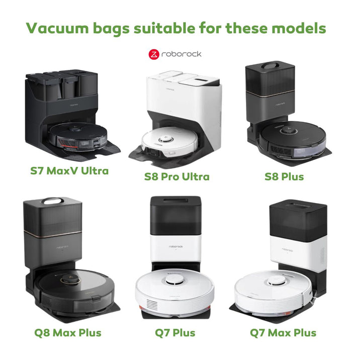 Roborock S7 MaxV Ultra/Q8 Max+/Q7+/Q7Max+/S8+/S8 Pro Ultra Vacuum Dust Bags (6 Pack) (Genuine)