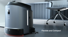 Gausium Phantas compact commercial cleaning robot in a modern office