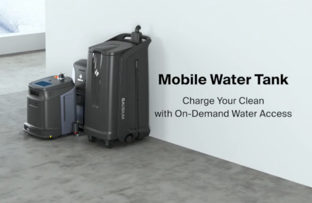 Gausium Phantas with optional mobile water tank for on-demand water access